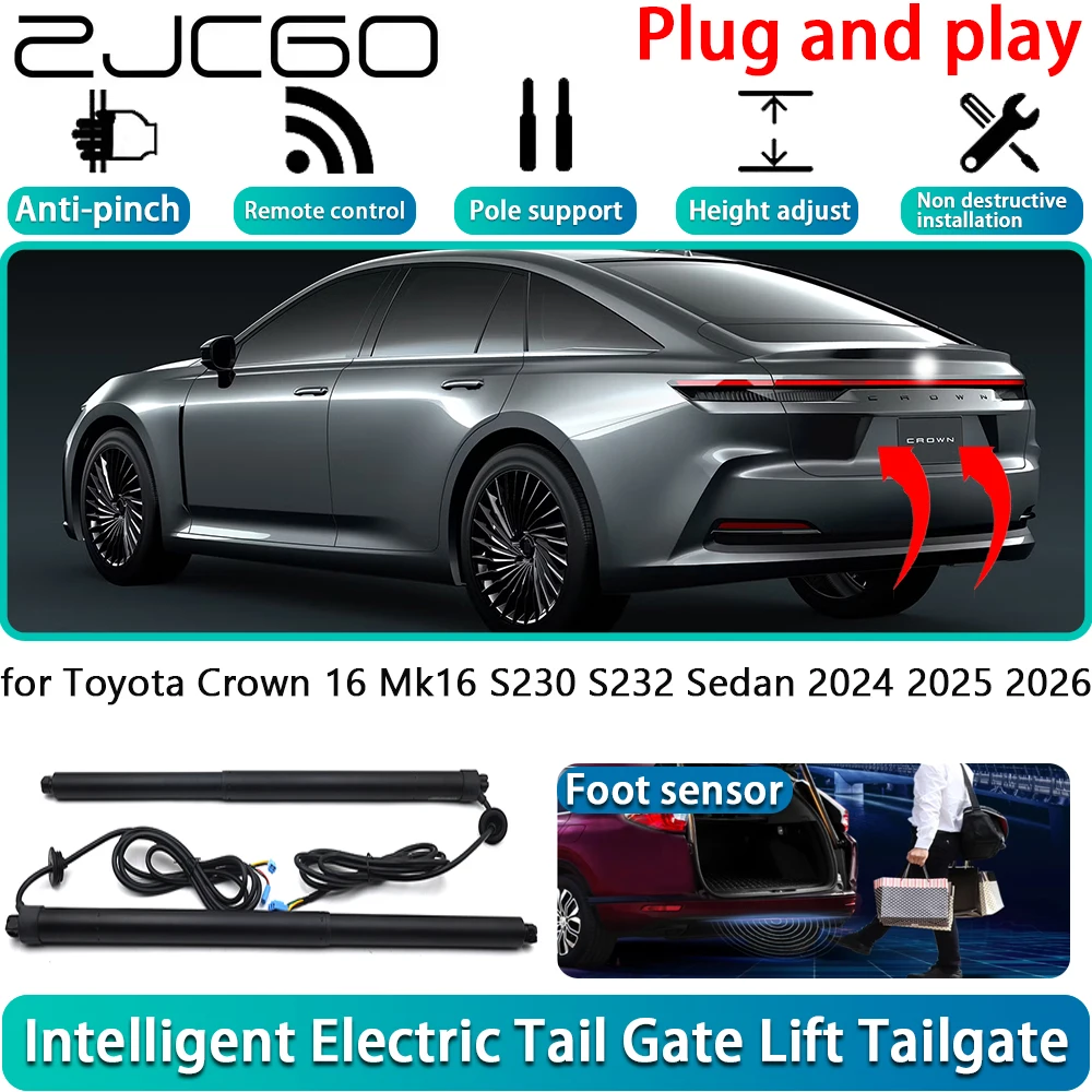 

ZJCGO for Toyota Crown 16 Mk16 S230 S232 Sedan 2024 2025 2026 Electric Powered Tailgate Power Liftgate Automatic Tailgate System