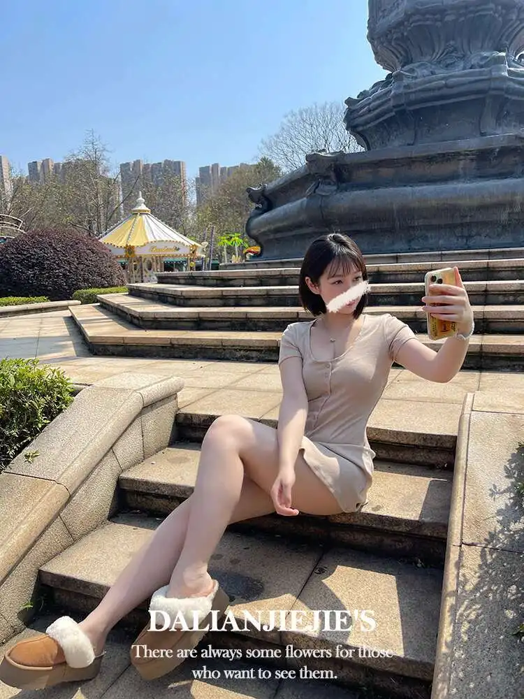 Slim T Shirt Mini Dress Sexy Fashion Women Tops Breasted Ultra Short Dress Elegant Summer Short Sleeved Slim 2025 New Top 8J8M