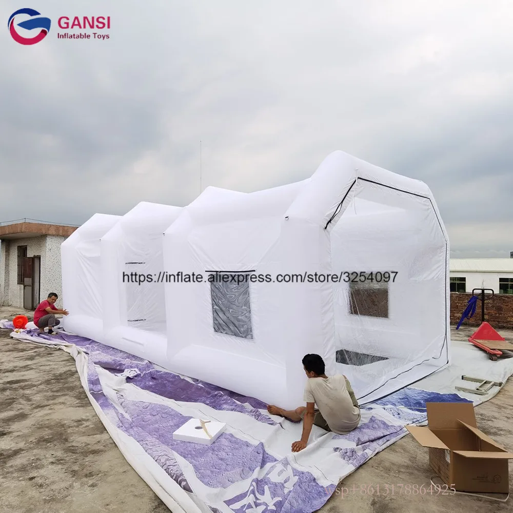 White Color Inflatable Spraying Tent Mobile Inflatable Car Paint Booth For Rental