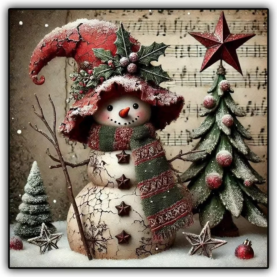 

500 1024pcs Vintage Christmas Snowman Festive Scene For Adults Home Decor Creative Gift Family Challenge Jigsaw Puzzle