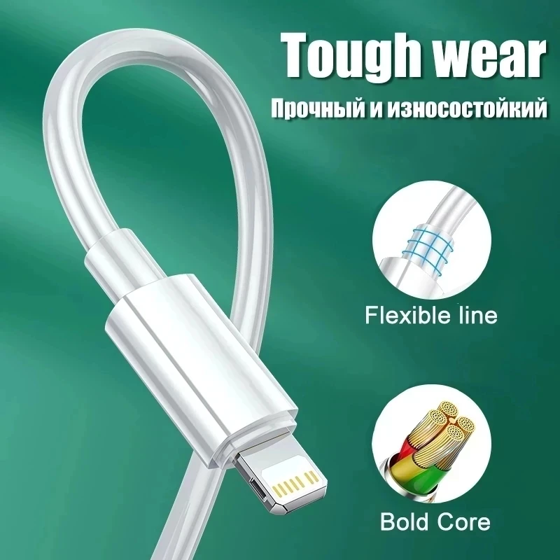 For APPLE USB Cable For iPhone 13 12 11 14 Pro Max XR X XS Max 6S 6 7 8 Plus iPad iPhone Charger Fast Charging Cable Accessories