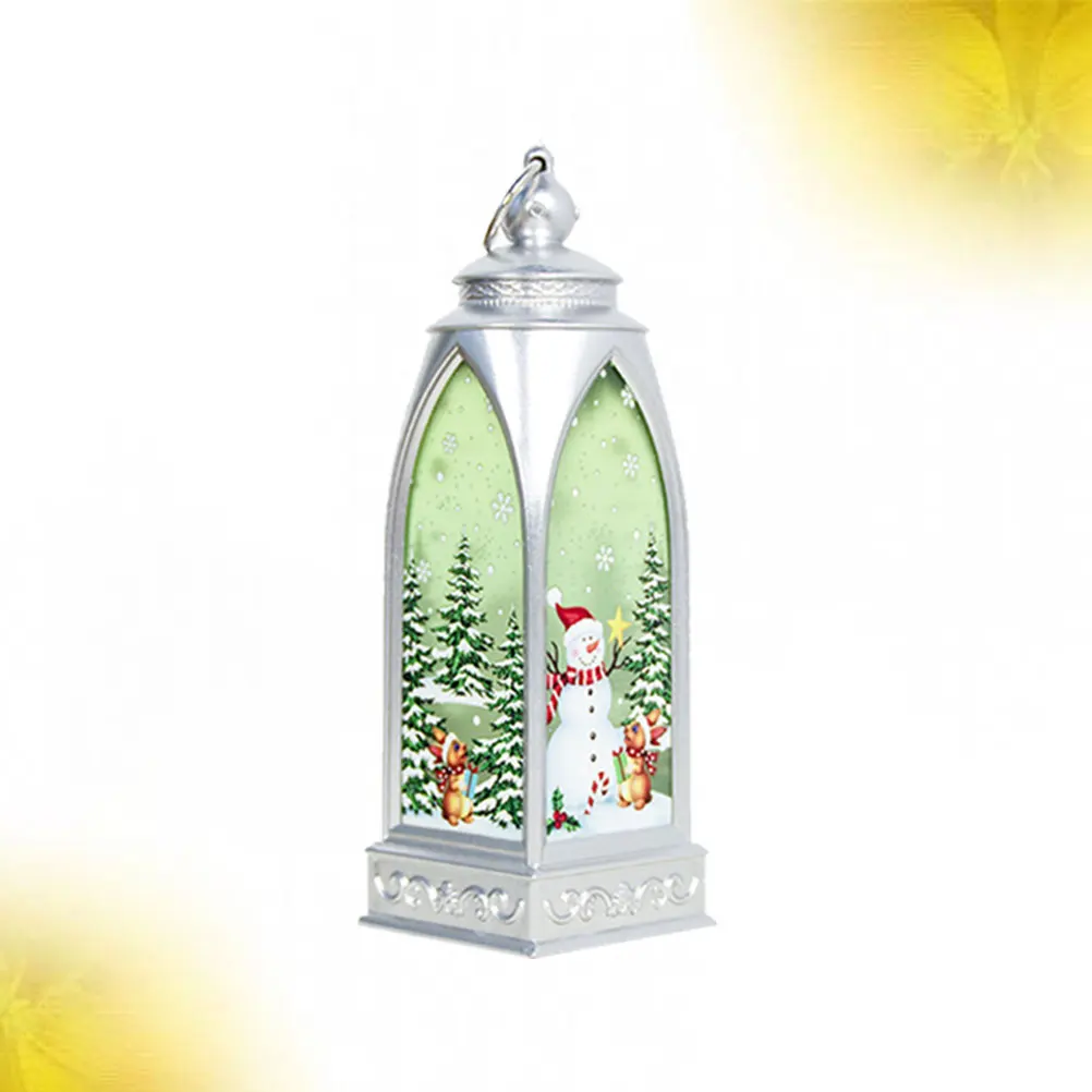 

Christmas Wind Lantern Ornament Premium Plastic Pendant Party Decoration Desktop Gift Warm Light Button Included