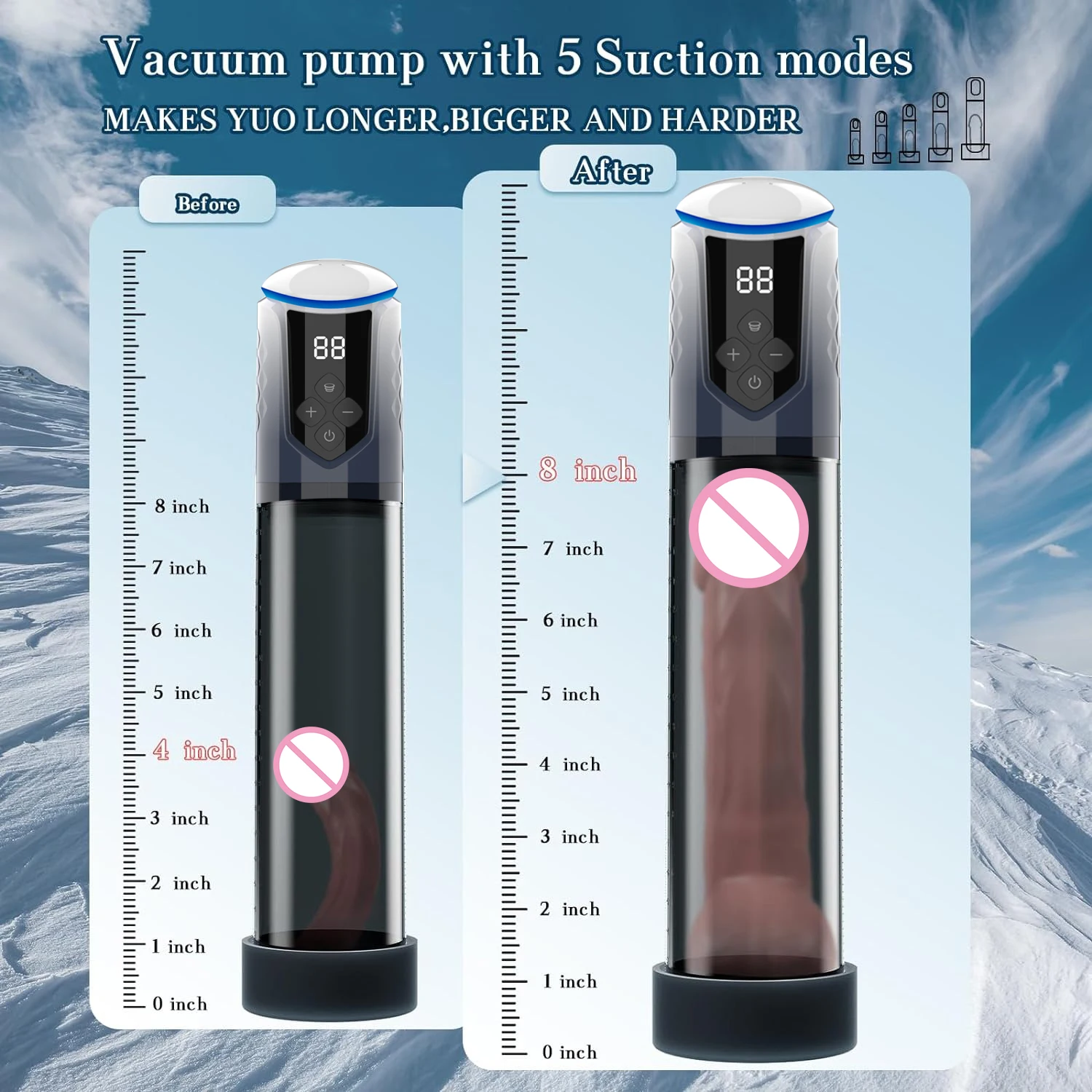 Electric Penis Pump Sex Toys for Men Male Masturbator Penis Extender Air Water Extender with Mini Pocket Pussy Enhancer Ring