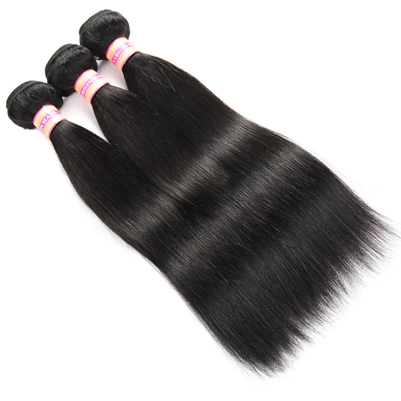 Paquetes de cabello humano liso para mujeres negras, extensiones de cabello humano Remy Natural, baratas, 10-30 pulgadas, 1/3/4 piezas