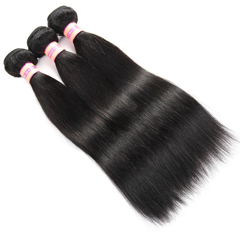 Bundel Rambut Manusia Lurus 1/3/4 Buah Grosir Jual Ulang Murah Ekstensi Rambut Manusia Peru Warna Alami 8-30 Inci