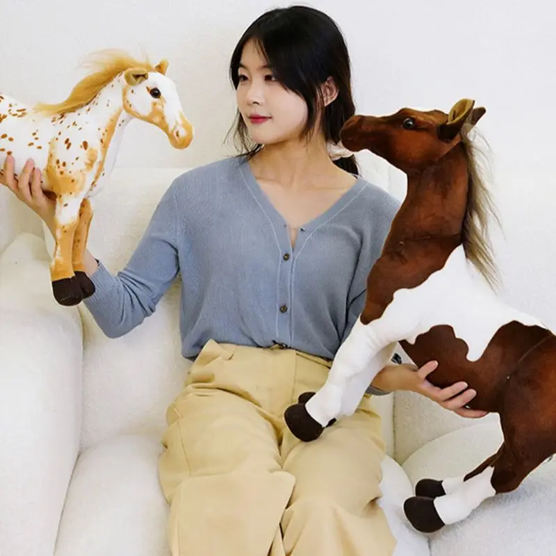 Adorable Simulation Horse Stuffed Animal Plush Dolls High Quality Realistic Image Classic Personal Toy For Children Gift