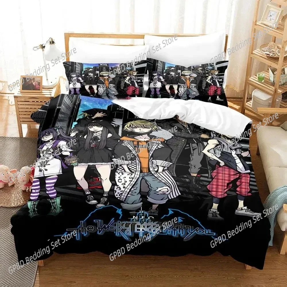 

3D Print Neku Sakuraba World Ends Bedding Set Duvet Cover Bed Set Quilt Cover Pillowcase Comforter king Queen Size Boys Adult