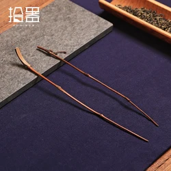 Natural old bamboo tea needle tea dip handmade bamboo branch tea steak tea cone two-piece tea ceremony set six gentleman spare p