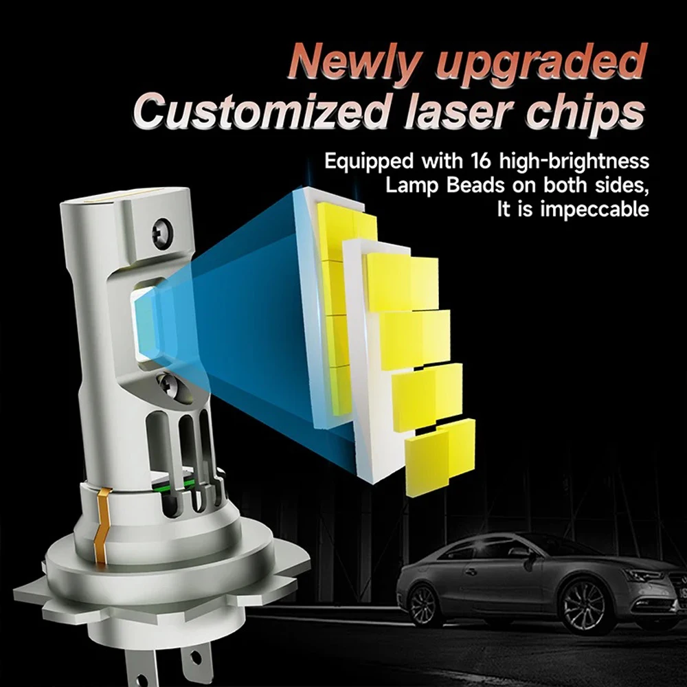 2 قطعة H7 مصباح ليد Canbus 50000LM 120 واط سيارة LED المصباح H7 Canbus لا خطأ مع مروحة السيارات توربو أضواء مصباح أبيض 6500 كيلو 12 فولت 24 فولت #2