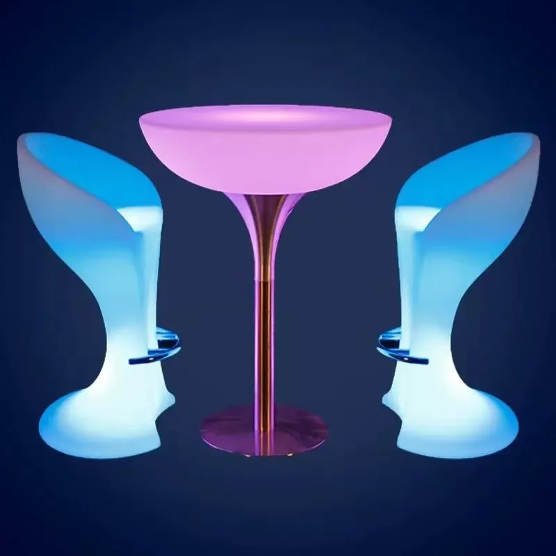 

led luminous ktv bar bar coffee table hotel restaurant clear bar cafe creative luminous high tables and chairs