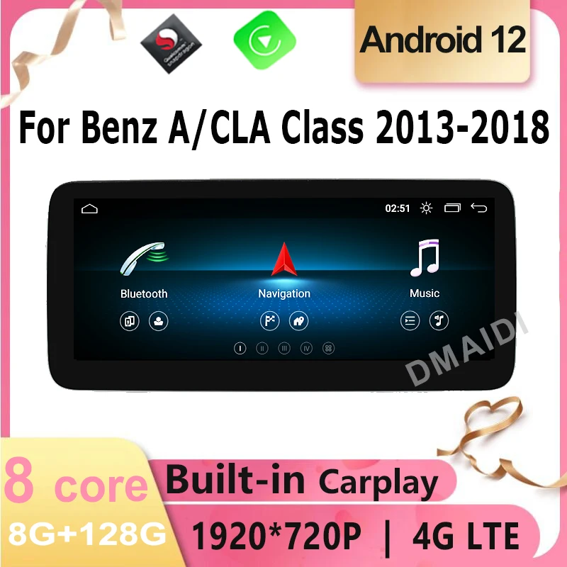 

Android 12 Car Multimedia Player 8 Core 8G+128G GPS For Benz A W176 CLA C117 X117 GLA X156 2013 - 2018 Navigation Screen Carplay