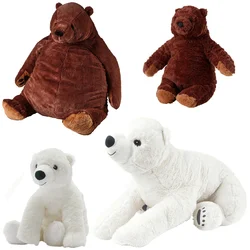 YIJA DJUNGELSKOG Brown Bear SNUTTIG White Polar Bear Model Plush Toy Stuffed Doll Cartoon Animal Wild Nature Zoo Boy Girl Gift