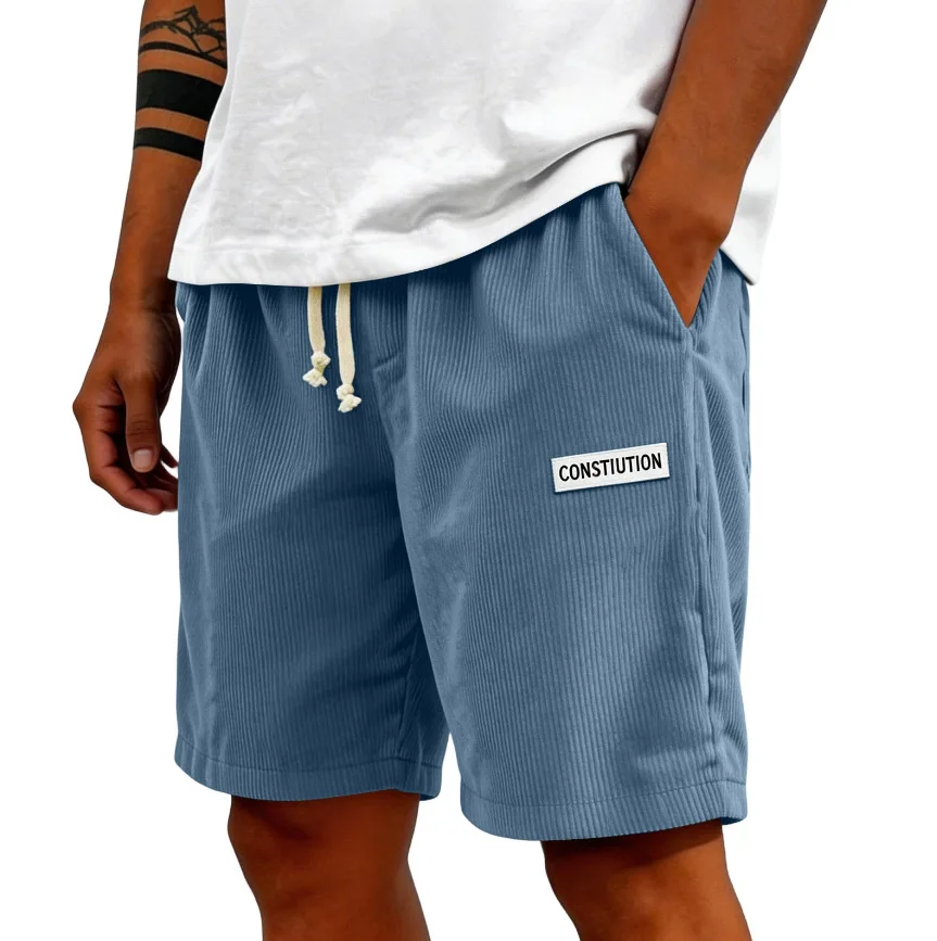 

Мужские вельветовые шорты-карго в винтажном стиле, летние повседневные однотонные короткие брюки, модные спортивные дышащие штаны