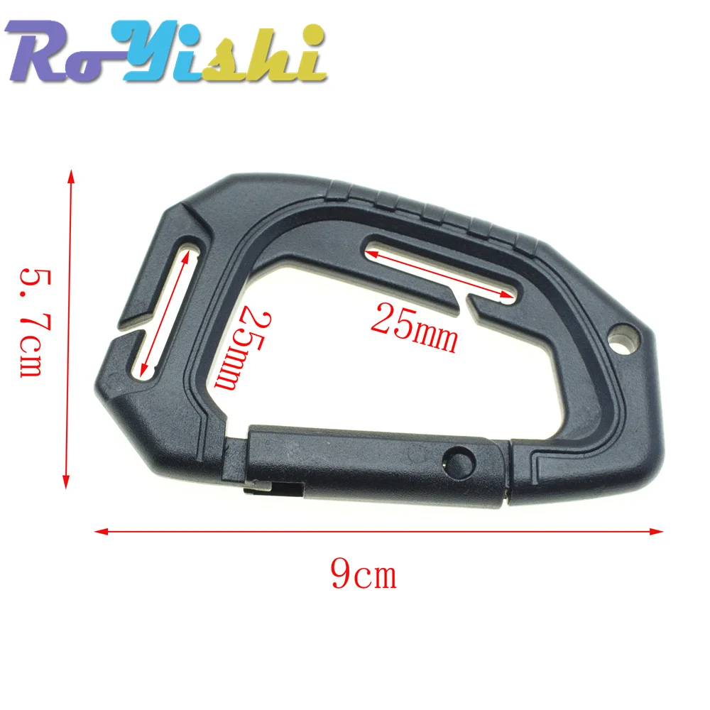 1 Pcs D Shape 200LB Plastic Snap Clip Carabiner Mountaineering Buckle Outdoor Hanging Keychain Hook Climbing Accessories