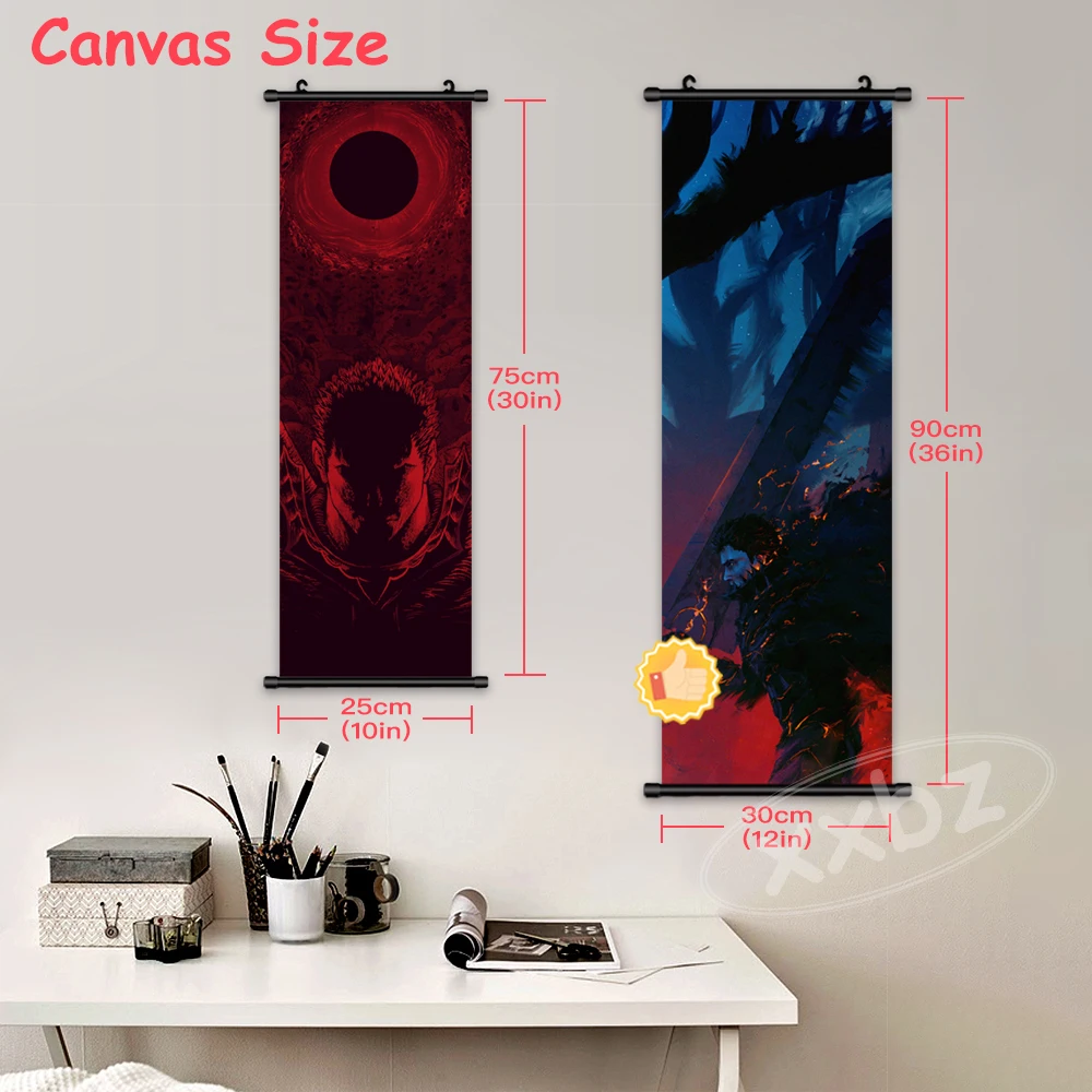 Klassische Anime Berserker Home Dekoration Poster Guts Figuren Wand Kunstwerk Hängen Malerei Schriftrollen Bild Leinwand Druck Wandbild Zimmer – Detail 5