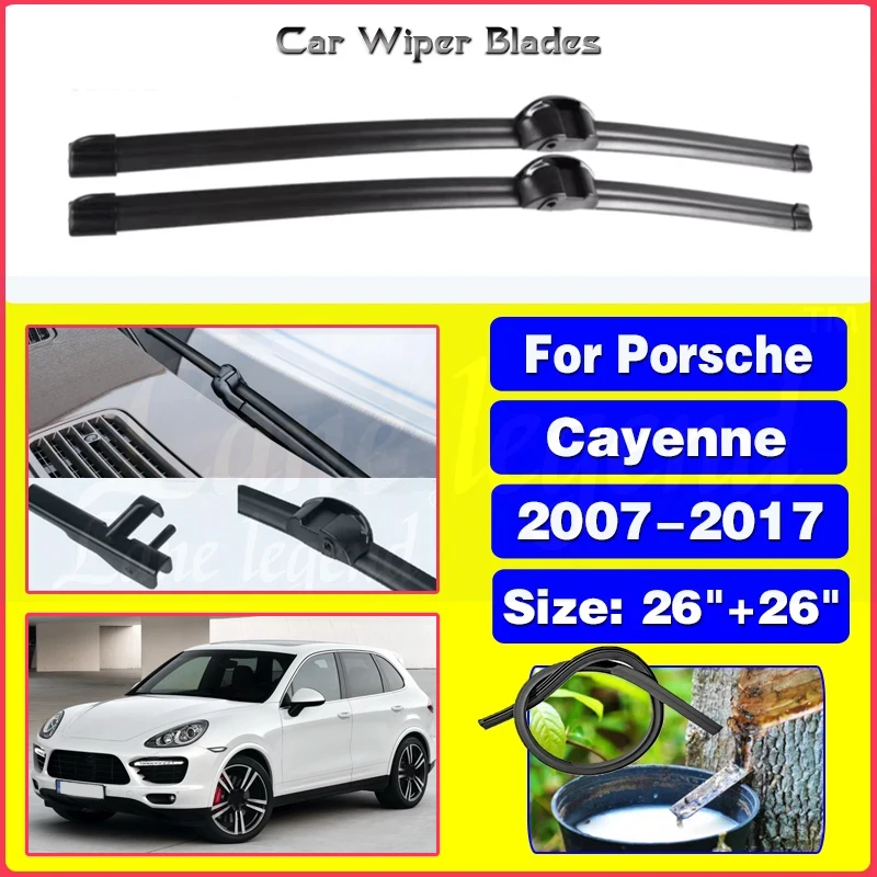 

Wiper LHD Front Wiper Blades For Porsche Cayenne 2007 - 2017 Windshield Windscreen Clean Window Car Rain Brushes 26"+26"