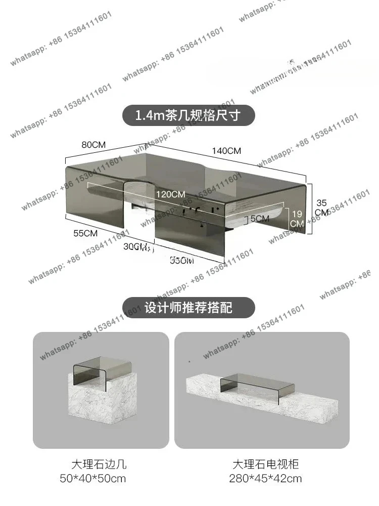 Lichte Luxe Minimalische Natuurlijk Marmeren Salontafel Grote En Kleine Appartet نوع Woonkamer Glazen Creatives #5