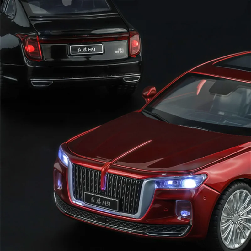 1/32 Hong Qi H9 Legering Luxy Auto Model Diecasts Voertuigen Metalen Auto Model Hoge Simulatie Geluid Licht Collectie Kinderen Speelgoed gift