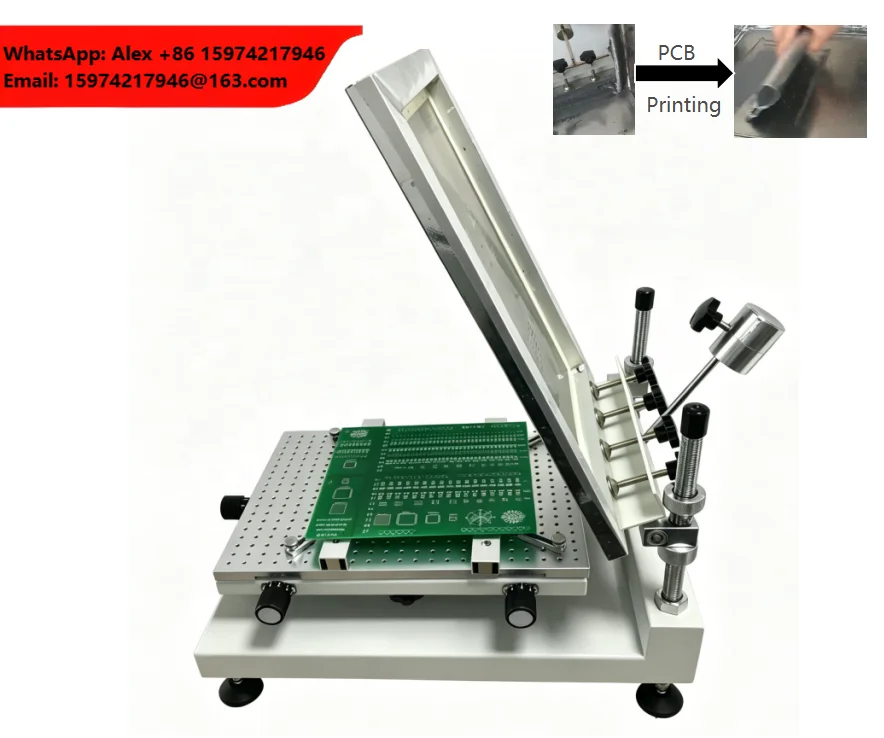 Desktop Pcb Solder Paste Printer Height Adjustable Pcb Screen Manual Solder Paste Printing Machine With Easy Operation