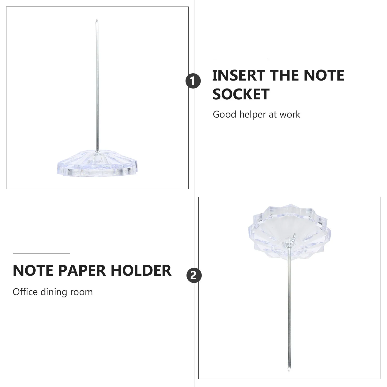 2Pcs Premium Anti-Skid Receipt Spindle Holder for Office Restaurant Desk Check Bill Memo Paper Organizer Spike Stick Ticket