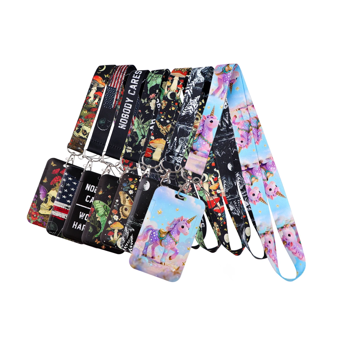 Magic Lanyards Colorful Pony Print Card Holder Neck Strap Keyring on Backpack Bag Accessories Fashion Supplies Daily Party Gifts