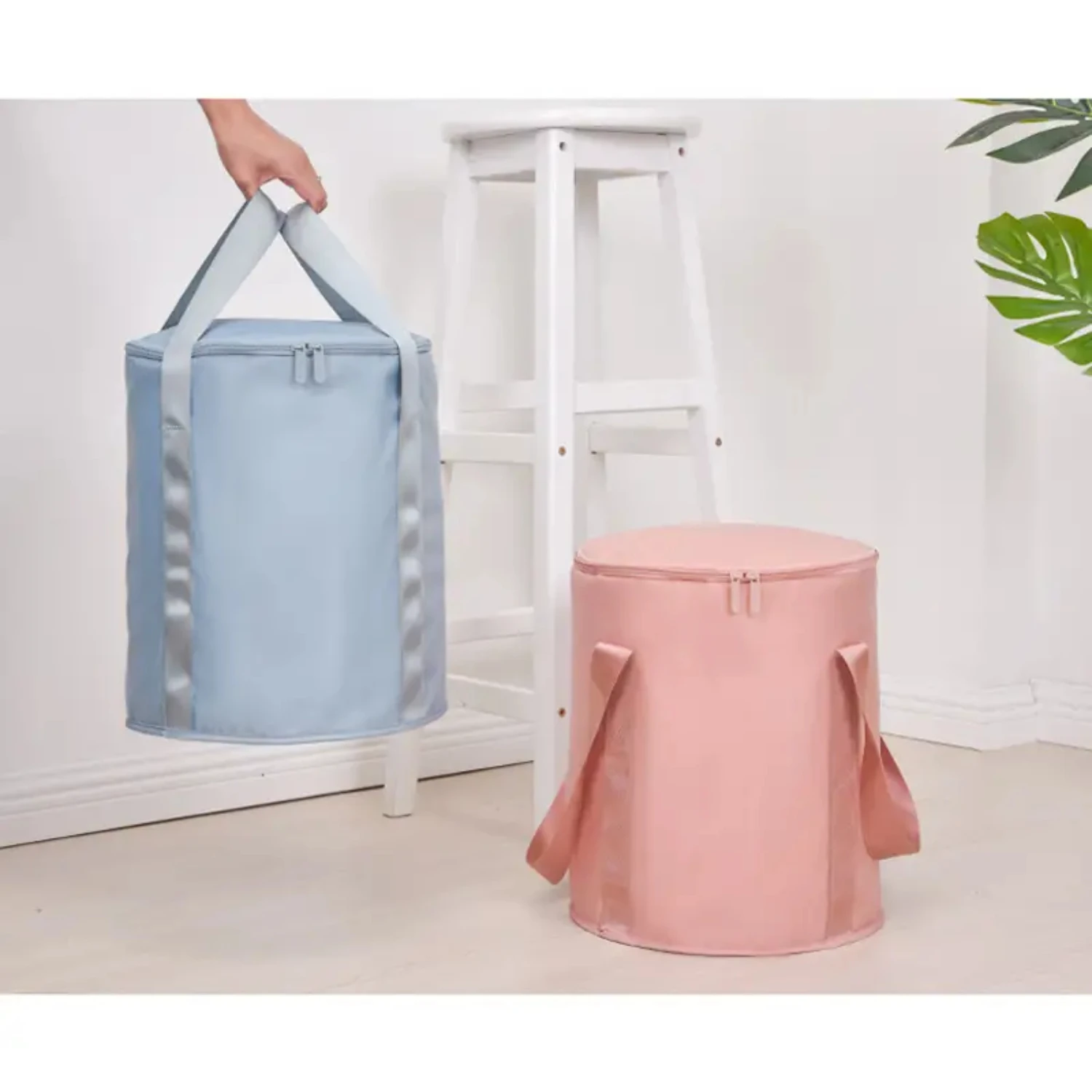 1pc Household Foot Bucket, Portable Travel Insulation Foot Bath, Foldable Foot Bucket With Cover Foot Bag, 36*30cm/14.2*11.8in