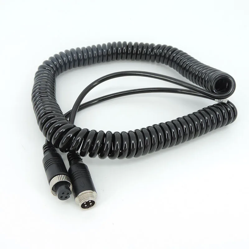 

4 Pin spring Aviation Extension Video connector extension Cable 5m 8M for Truck Bus Monitor CCTV Camera Connection j1