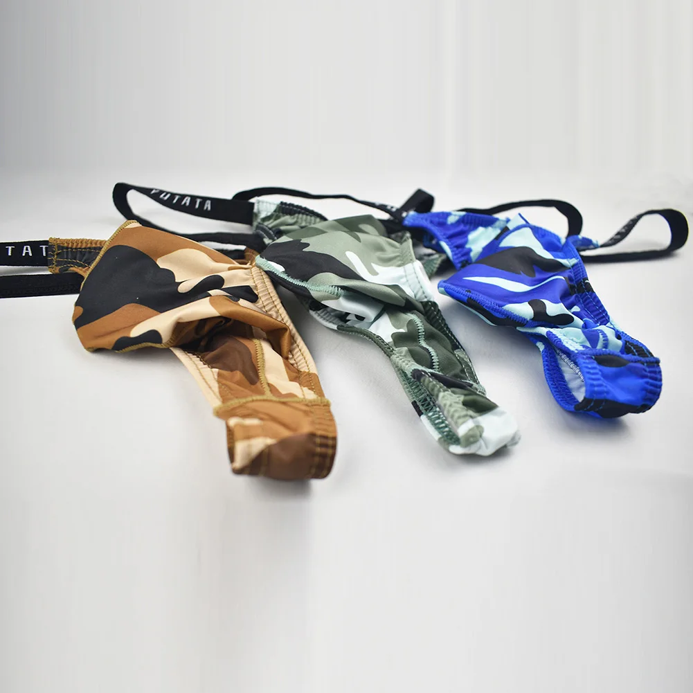 

Thongs Underwear Casual Comfy Fashion Low Rise Men Spring Stylish Summer Winter Briefs Camouflage Polyester Sexy