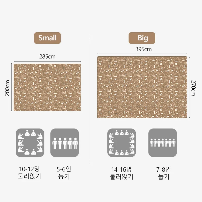 네이처하이크 캠핑 피크닉 담요, 야외 접이식 휴대용 방수 피크닉 매트, 텐트 바닥 천 매트리스, 5-8 인용