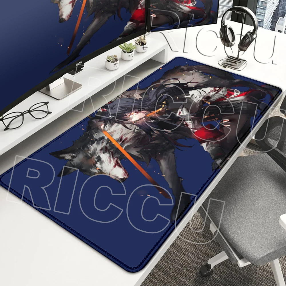Pretty Anime Gamer Mouse Mat Arknights Texas Mousepad With Locks Edge Gaming PC Accessories Prime Gaming Room Decoration Carpets