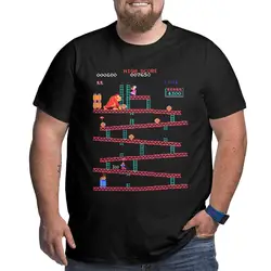 Men Donkey Kong T Shirts Arcade Game Collage Vintage Retro Tops Crew Neck Big Tall Tees Plus Size 4XL 5XL 6XL T-Shirts