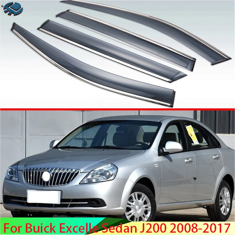 

For Buick Excelle Sedan J200 2008-2017 Plastic Exterior Visor Vent Shades Window Sun Rain Guard Deflector 4pcs 2009 2011 2013