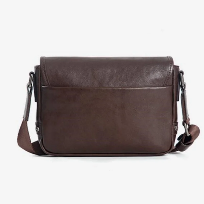 Pure Color Genuine Leather Crossbody Bag Small Flap Satchel for Commuting Retro Shoulder Bag Versatile Cowhide Clutch