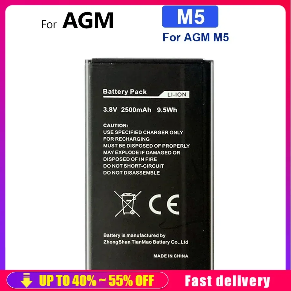 Rechargeable Mobile Phone Batteries M 5 For AGM M5 2500mAh Portable Battery