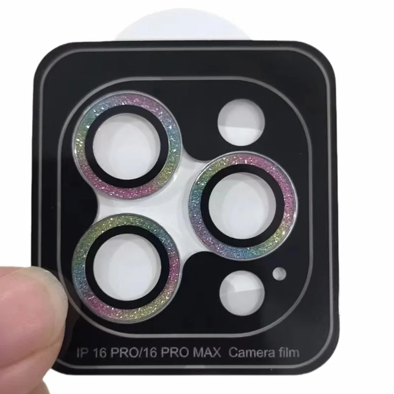 

Suitable for Apple 17 pro max glitter lens film with positioning 16 mobile phone tempered film 15/14 protective film