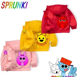 Sprunki PU Waterproof Jackets for Children Cartoon Anime Fashion Coats Boys Girls Autumn Winter Warm Windbreak Coat Kids Clothes