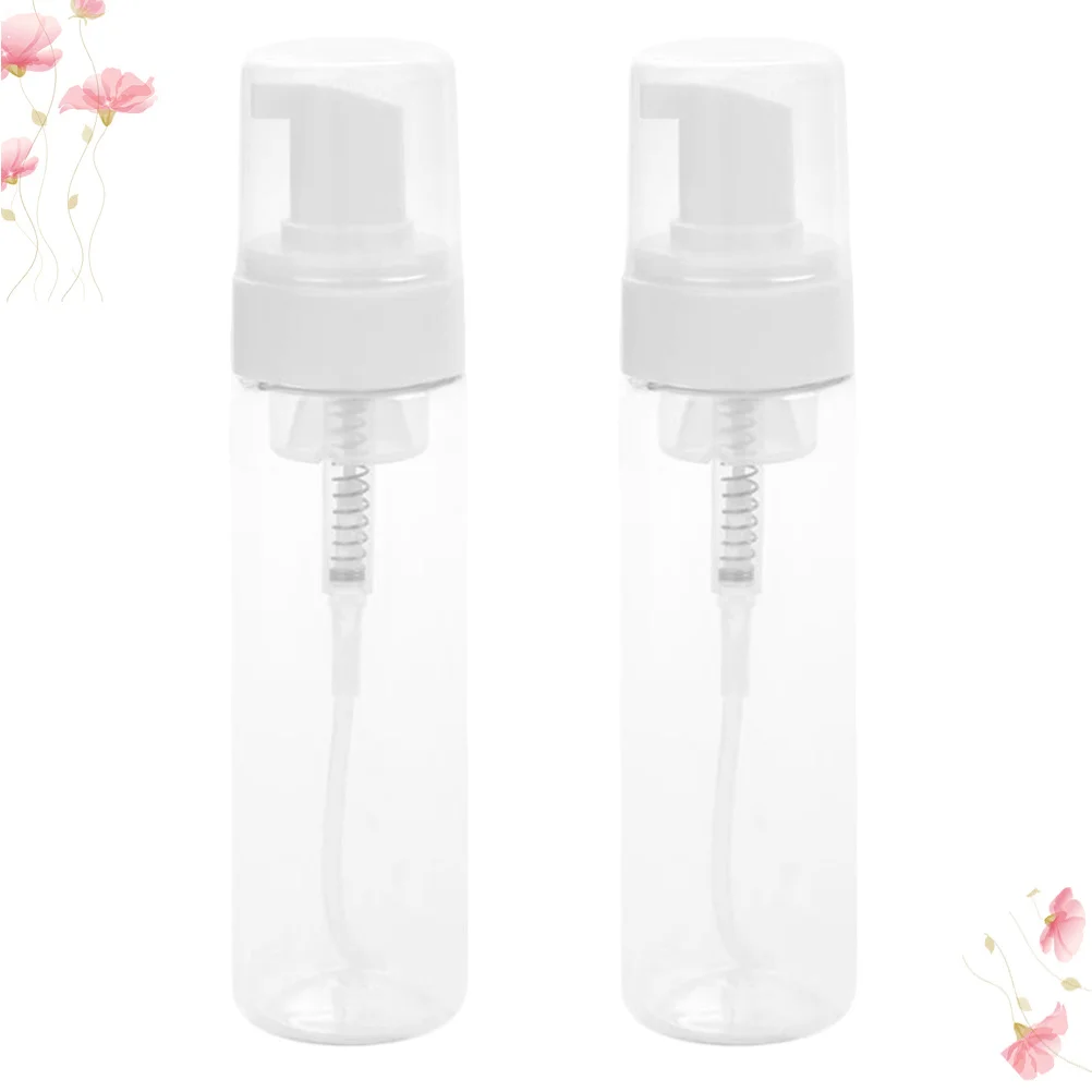 

2pcs 200Ml Press Type Bubble Bottle For Facial Cleanser Shampoo Shower Gel Portable Travel Empty Container Reusable Plastic