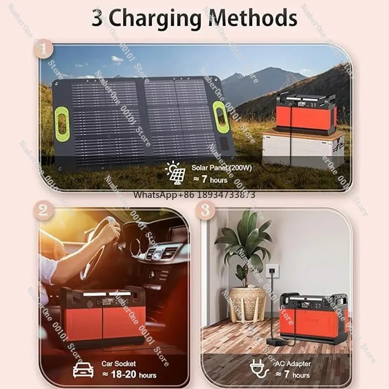 1500W Portable Power Station with AC Outlet for Camping Travel Hunting Emergency Power Supply