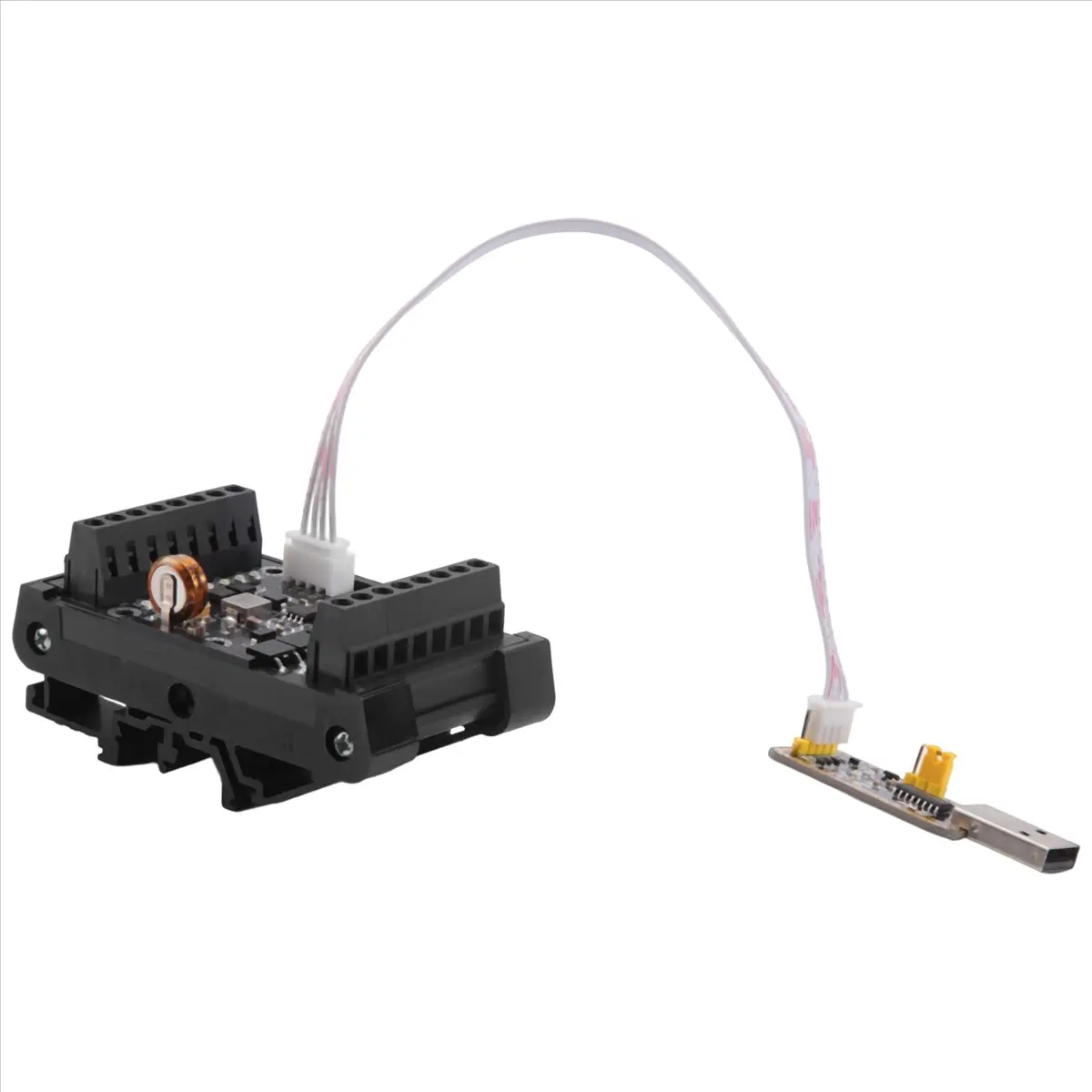 SDFC 2X FX1N-14MT PLC Industrial Control Board+Case+USB-TTL Cable PLC Module Analog Input/Output with Guide Rail