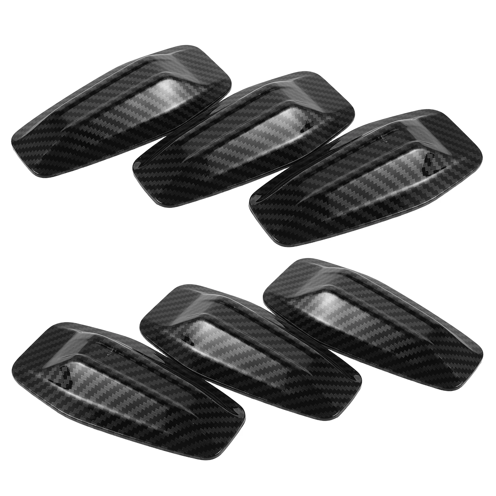 

6Pcs Shark Fin Car Roof Antenna Cover Universal Decorative Car Top Antenna Replacement Carbon Fiber Style Rear Spoiler Adhesive