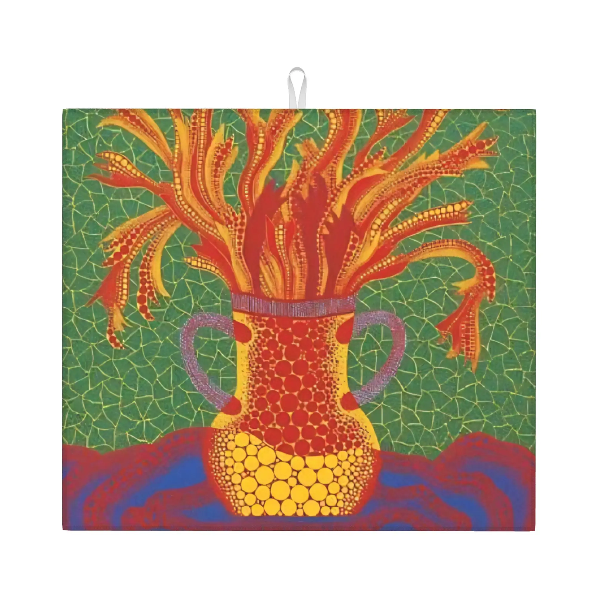 Yayoi Kusama Abstract Pumpkin Non Slip Kitchen Counter Protector Mat Barware Tableware Reusable  Bathroom Drying Mat For Kitchen
