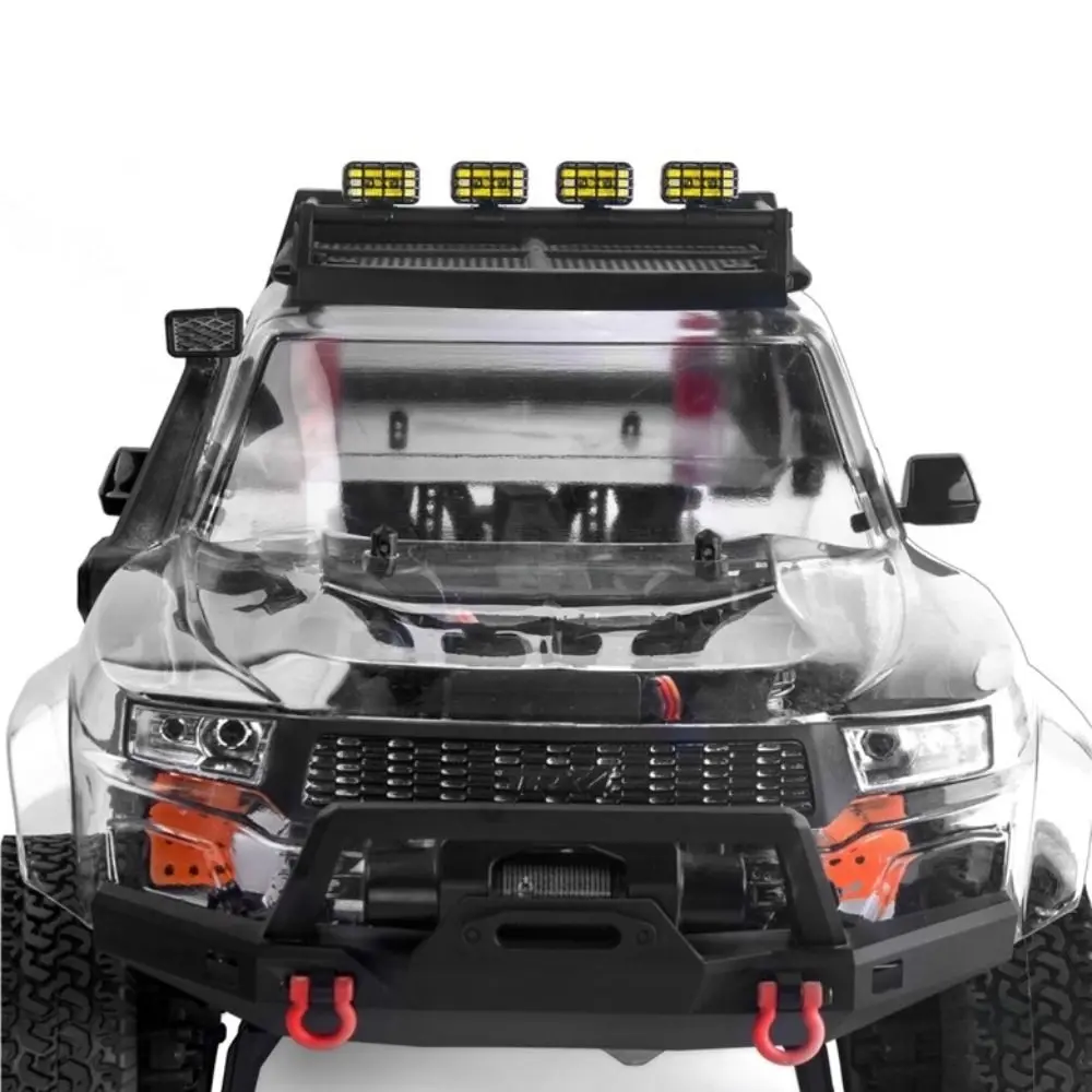 ไฟสปอตไลท์โลหะสำหรับรถบังคับวิทยุ 1 คู่ ขนาด 1/10 1/8 สำหรับรถออฟโรด รูปทรงสี่เหลี่ยมผืนผ้า พร้อมฝาครอบไฟ สำหรับ TRX-4 TRX-6 SCX10