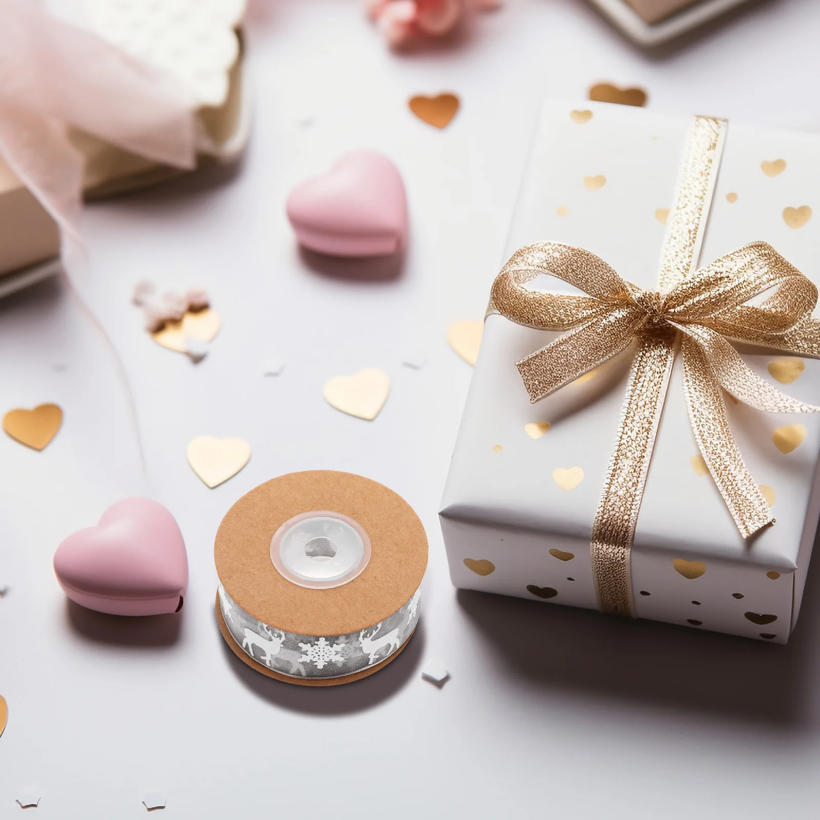 10 متر عيد الميلاد الغزلان نمط شريط بوليستر دائم لينة لتغليف الهدايا ديكور الزفاف الحرفية الخياطة شريط عيد الميلاد الأحمر