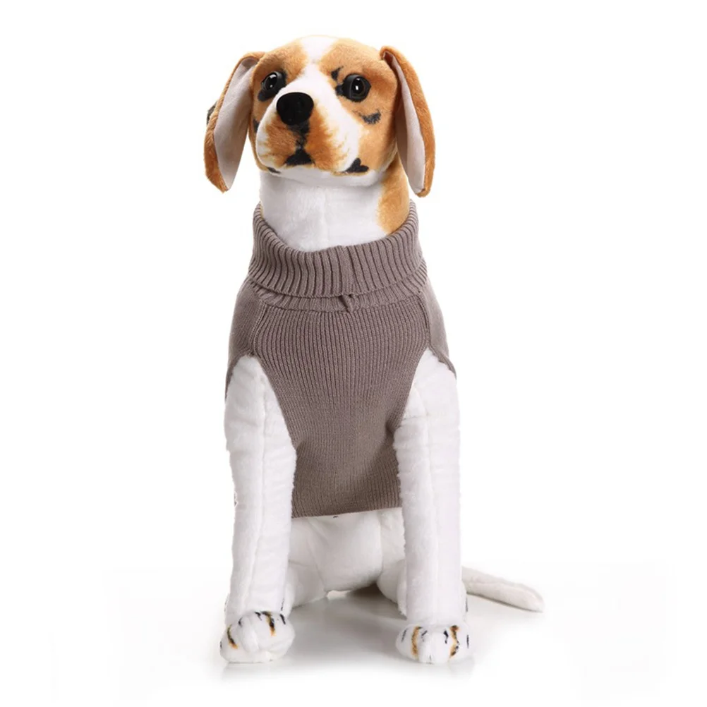 

Dog Sweater for Winter Warm Acrylic Puppy Clothing Squama Design Pet Costume with Easy Collar Access Machine Washable Grey Xs