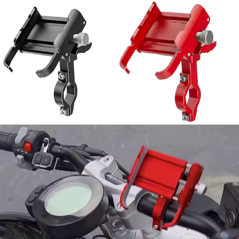 Motorcycle Phone Holder Bicycle Scooter Aluminum Alloy GPS Motorcycle Handlebar Mount Cell Phone Stand 360&deg; Rotation Universal
