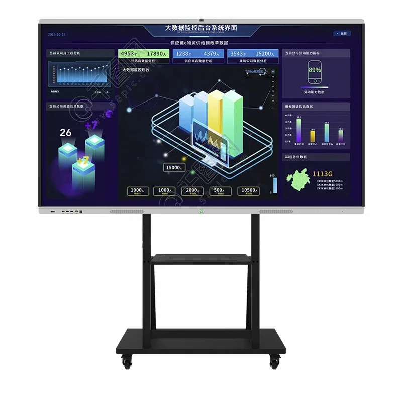 75 Inch Low Cost Electronic Interactive Whiteboard Multi Touch 6 Core Functions Interactive Whiteboard