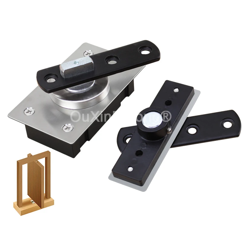 

1Set Heavy Duty 360° Rotary Wood Door Pivot Hinges Invisible Hidden Door Hinges Install Up and Down Max Capacity 70KG GF1042