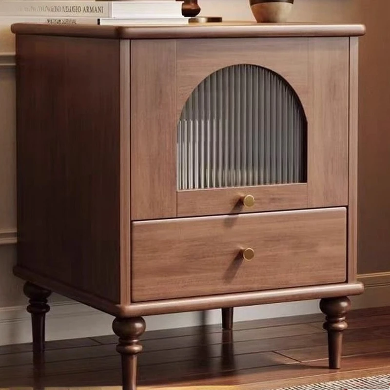 

Classic Office Wood Nightstands Nordic Retro Smart Coffee Bedside Table Bookshelf Mid Century Mesa De Noche Bedroom Furniture