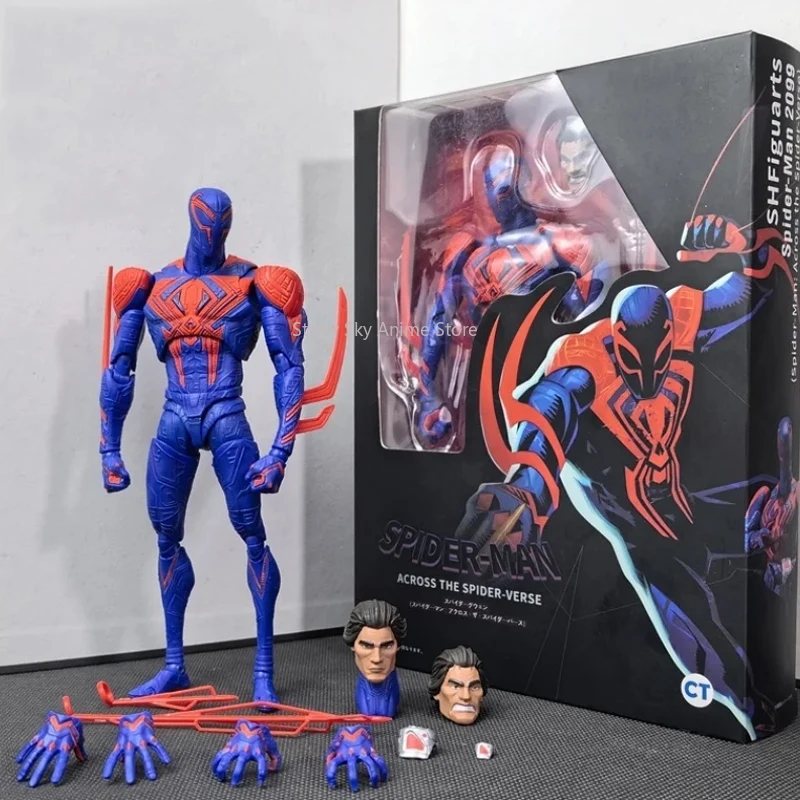 Spiderman 2099 Ct Action Figure Across The Universe SHF Miguel O'Hara Spiderman Miles Morales Gwen Stacy Action Figures Toy Gift