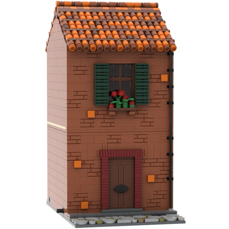 

1147 шт. MOC, итальянская уличная серия, 6 модульных итальянских городских домов, набор образовательных строительных блоков «сделай сам», подарок на день рождения для детей